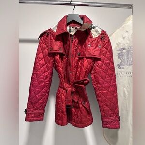 Burberry Red Quilted Women's Jacket